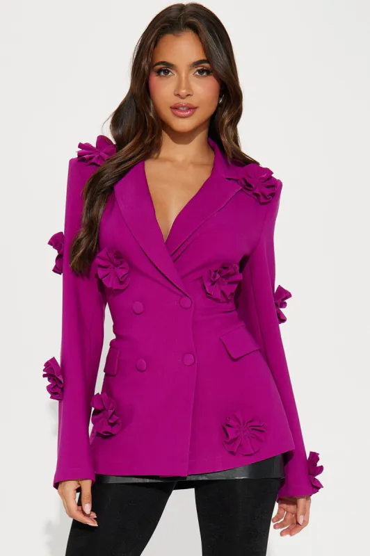 Tea Babe Blazer - Magenta made by Fashion Nova