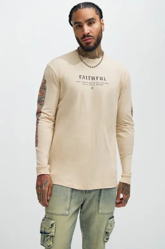 Faithful Doctrine Long Sleeve Tee - Sand made by Fashion Nova
