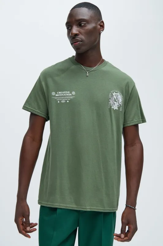 Creative Motivation Short Sleeve Tee - Olive sold by Fashion Nova
