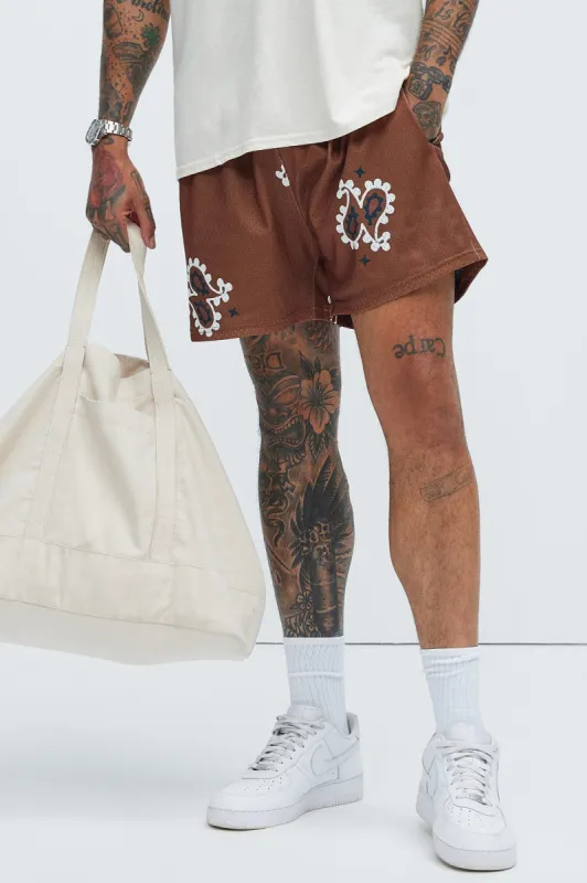 Represent Mesh Shorts - Brown sold by Fashion Nova