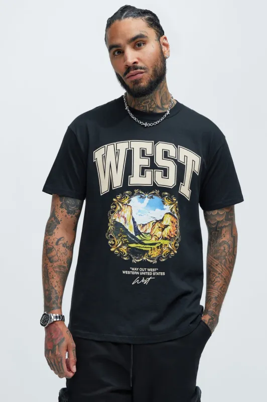 Always Sunny On The West Short Sleeve Tee - Black sold by Fashion Nova