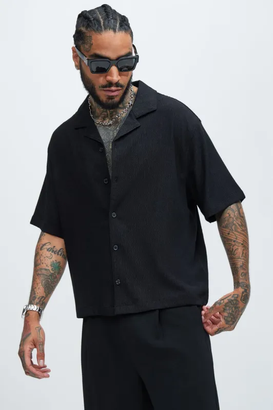 Jace Textured Shirt - Black sold by Fashion Nova