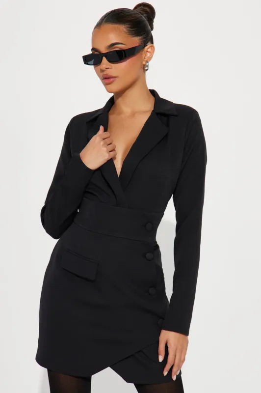 Lola Blazer Mini Dress - Black sold by Fashion Nova