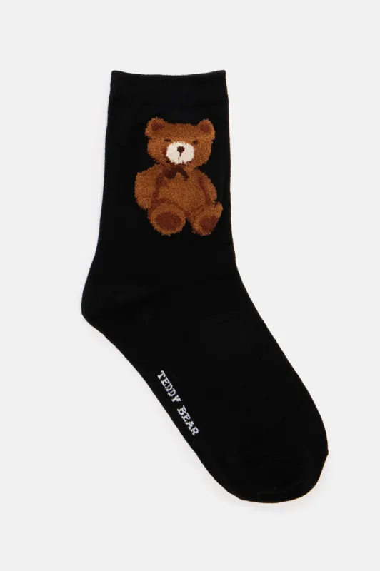 Favorite Teddy Socks - Black sold by Fashion Nova