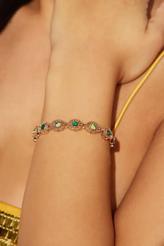 Lilypad Bracelet - Gold/Green sold by Fashion Nova