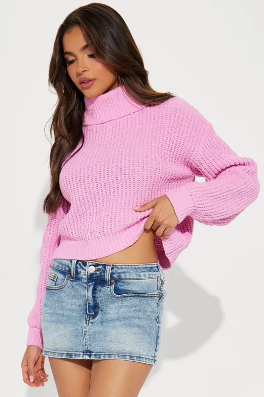 Delvina Turtleneck Sweater - Pink sold by Fashion Nova