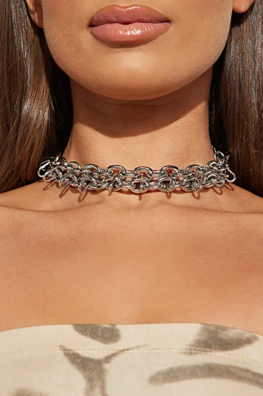 Chains For Me Choker - Silver sold by Fashion Nova