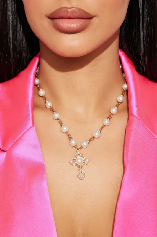 Heavenly Pearls Necklace - Gold sold by Fashion Nova