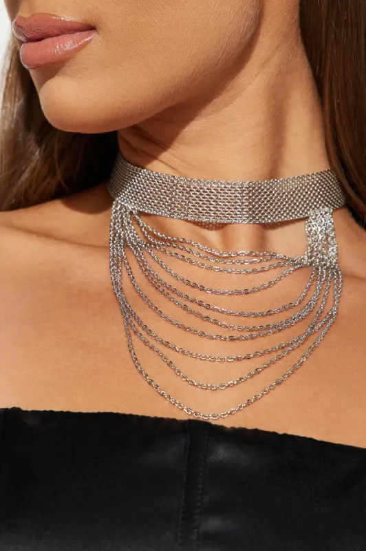 Appealing Look Choker - Silver sold by Fashion Nova