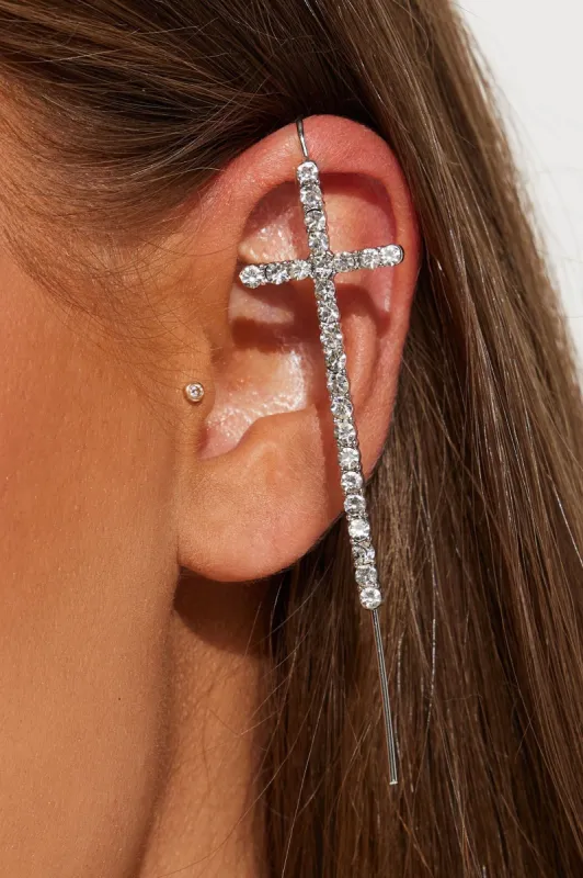 Erin Ear Cuff - Silver sold by Fashion Nova
