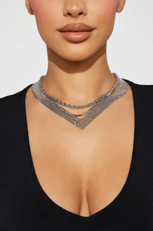 Wine And Dine Necklace - Silver sold by Fashion Nova
