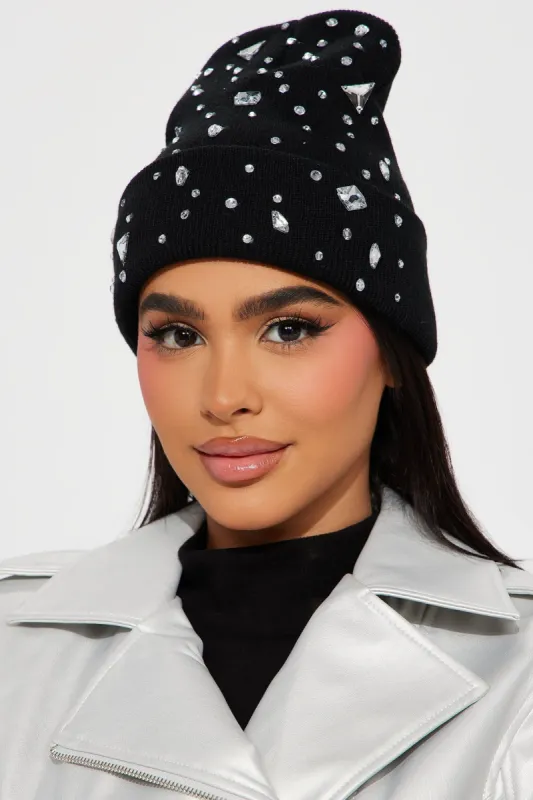 Sparkle On Me Beanie - Black sold by Fashion Nova