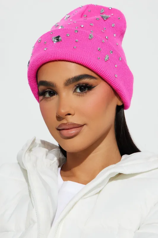 Sparkle On Me Beanie - Pink sold by Fashion Nova