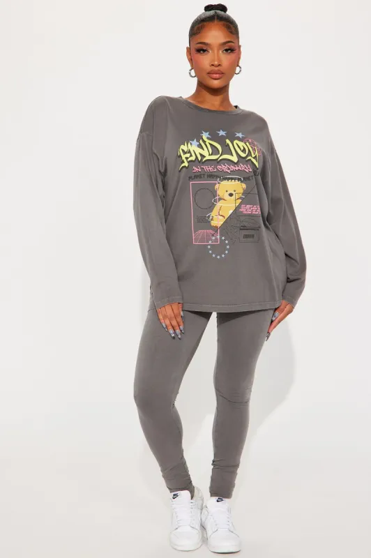 Teddy Vintage Wash Legging Set - Brown sold by Fashion Nova