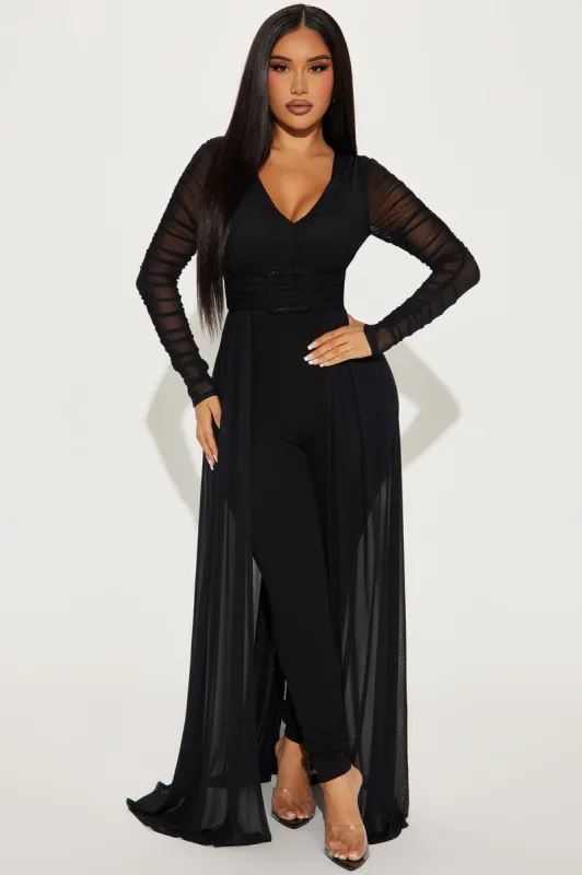 Attention On You Jumpsuit - Black sold by Fashion Nova