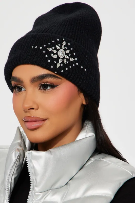 Follow The Stars Beanie - Black sold by Fashion Nova