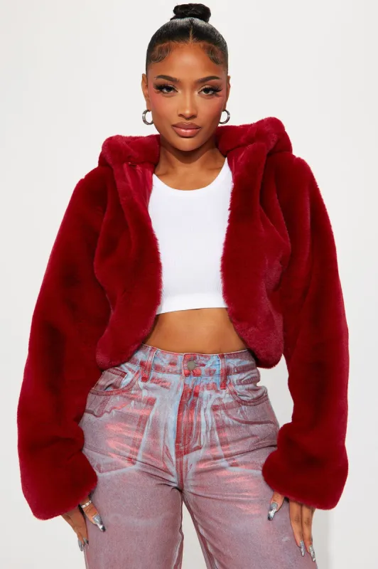 Cuddle Time Faux Fur Coat - Red sold by Fashion Nova