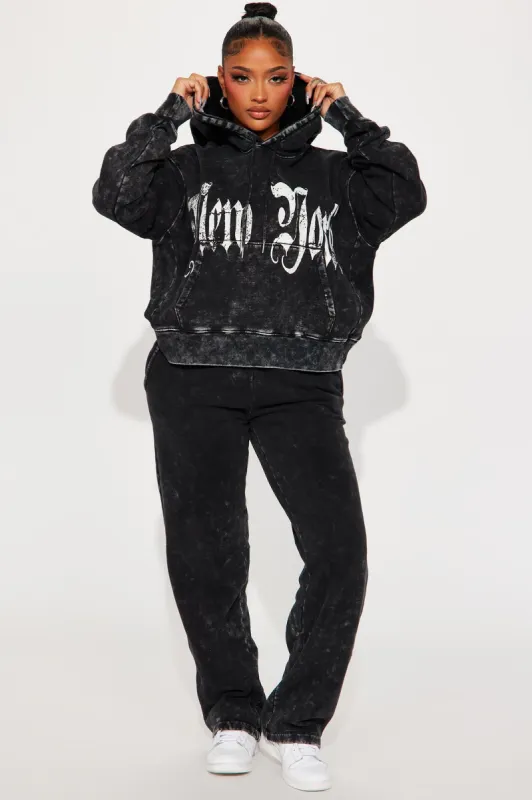 Kira Mineral Wash Pant Set - Black sold by Fashion Nova