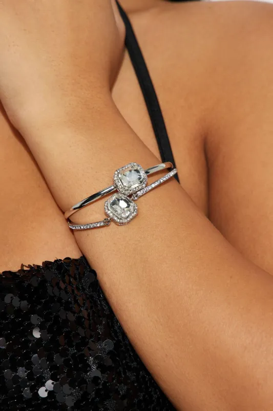 Never The Same 2 Piece Bracelet Set - Silver made by Fashion Nova