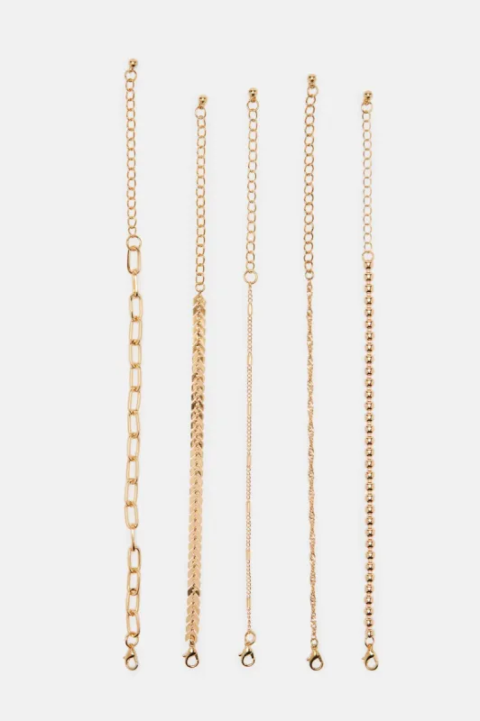 Exotic Beauty 5 Piece Bracelet Set - Gold sold by Fashion Nova