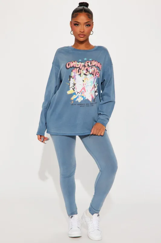 Only Fun Legging Set - Blue sold by Fashion Nova