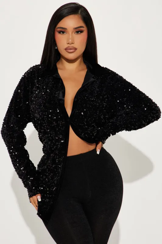 Brightest Star Sequin Top - Black sold by Fashion Nova