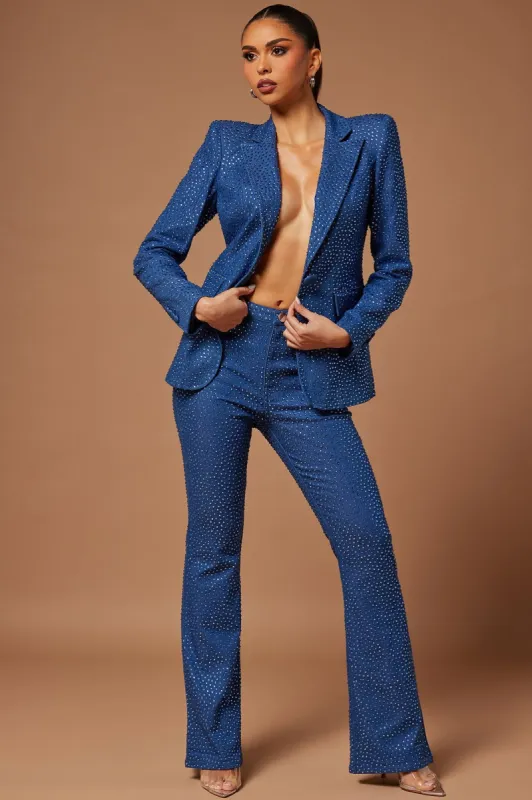 Josie Embellished Denim Pant - Medium Wash sold by Fashion Nova