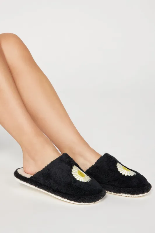 Lazy Daisy Slippers - Black sold by Fashion Nova