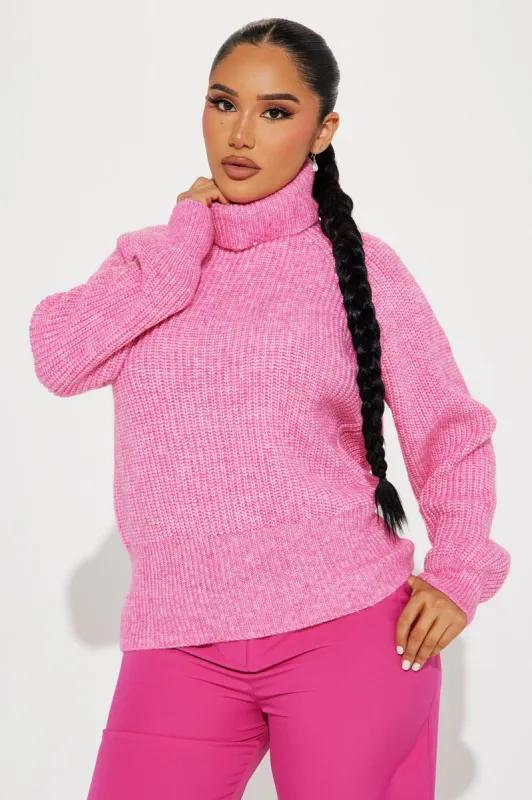 Clover Turtleneck Sweater - Pink sold by Fashion Nova