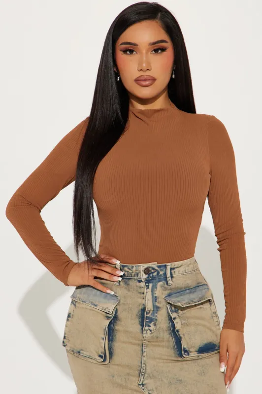 Another Day Ribbed Top - Dark Brown sold by Fashion Nova