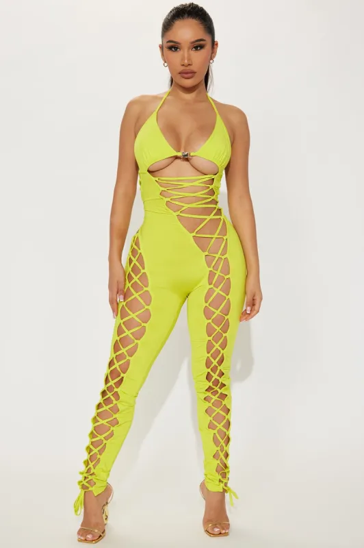 Always Bombshell Jumpsuit - Lime sold by Fashion Nova