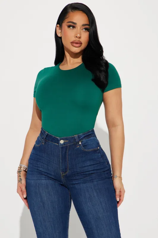 Original Crew Neck Double Layered Tee - Hunter sold by Fashion Nova