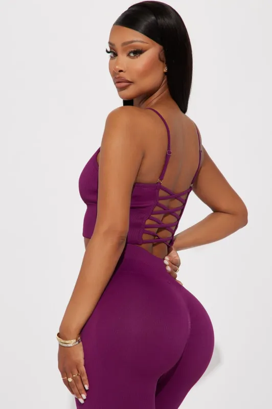 Go Time Seamless Rib Sports Bra - Plum sold by Fashion Nova