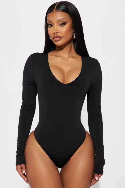 Obsessed With Me Bodysuit - Black sold by Fashion Nova
