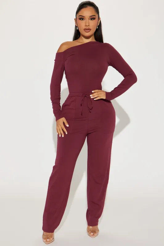 Switching Looks Jumpsuit  - Wine sold by Fashion Nova