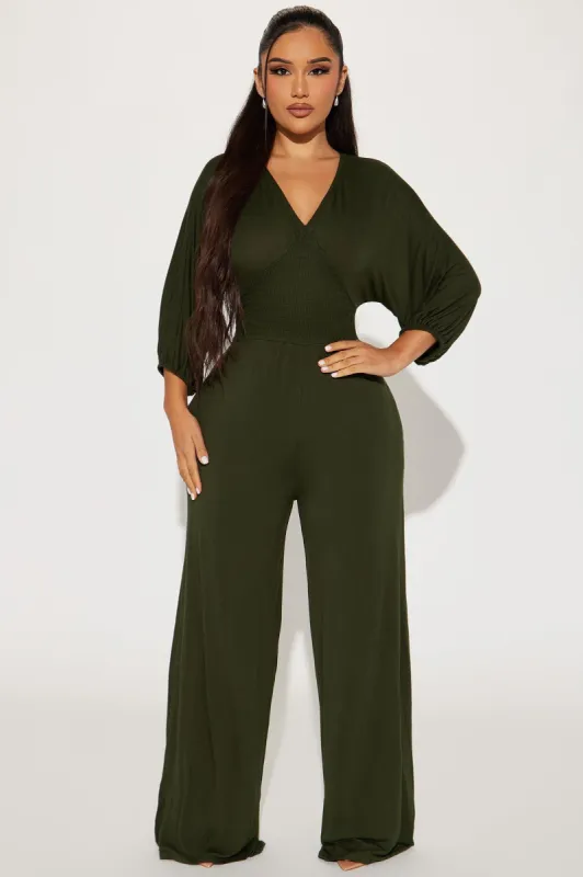 Love Me More Jumpsuit - Olive sold by Fashion Nova