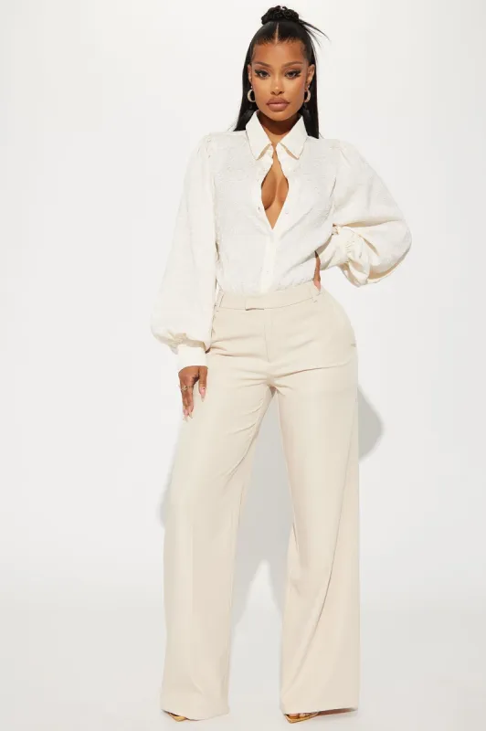 High Standards Trouser - Ivory sold by Fashion Nova