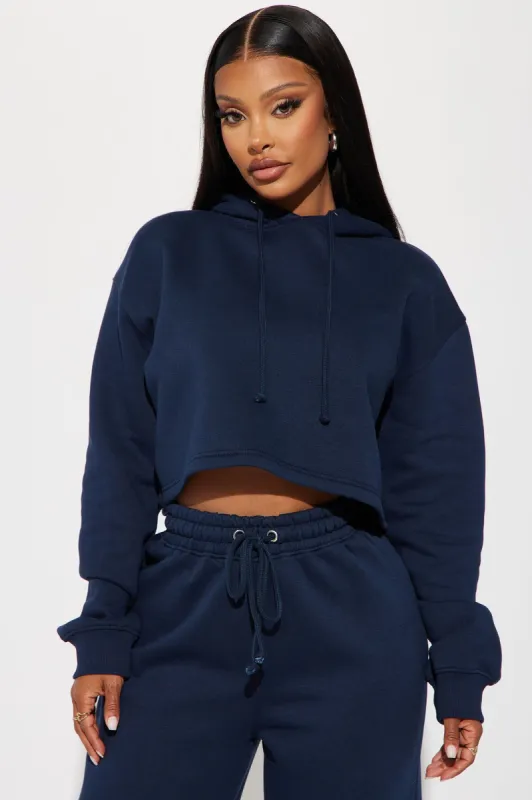 Chill Vibes Fleece Pant Set - Navy sold by Fashion Nova