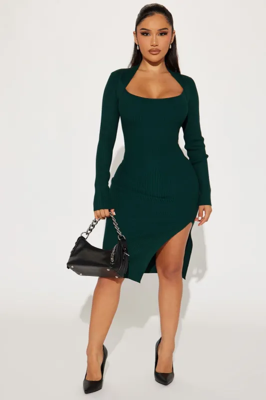 Reverie Attitude Midi Dress - Green sold by Fashion Nova