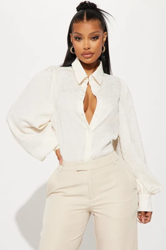 Marie Jacquard Shirt  - Cream sold by Fashion Nova