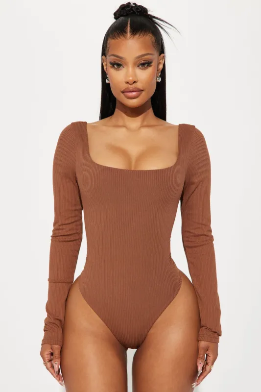 Irina Double Lined Bodysuit - Mocha sold by Fashion Nova