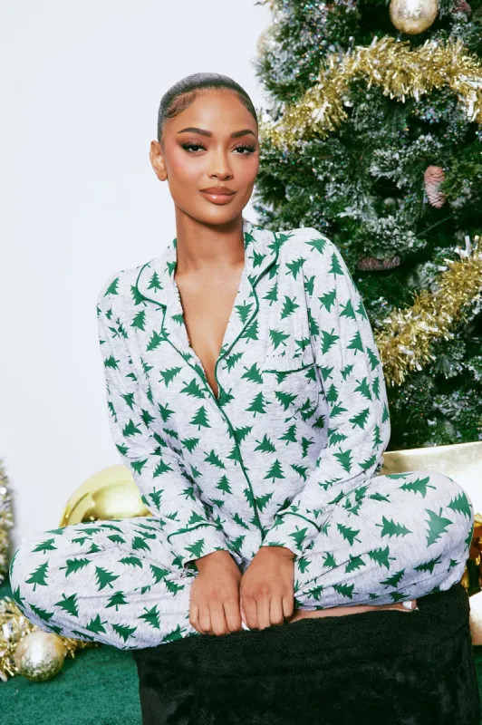Under The Tree PJ Pant Set - Green/combo sold by Fashion Nova