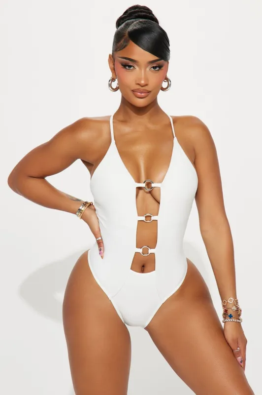 Gabriela Cut Out 1 Piece Swimsuit - White sold by Fashion Nova