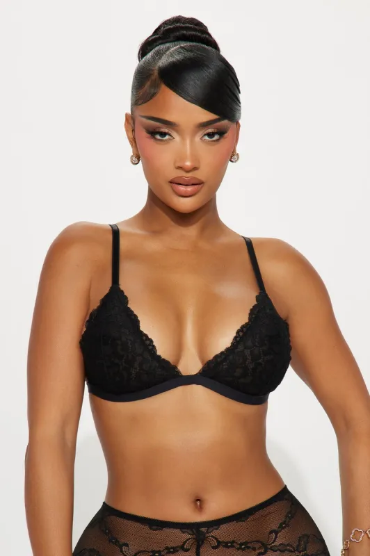 Nova Lace Triangle Bralette - Black sold by Fashion Nova