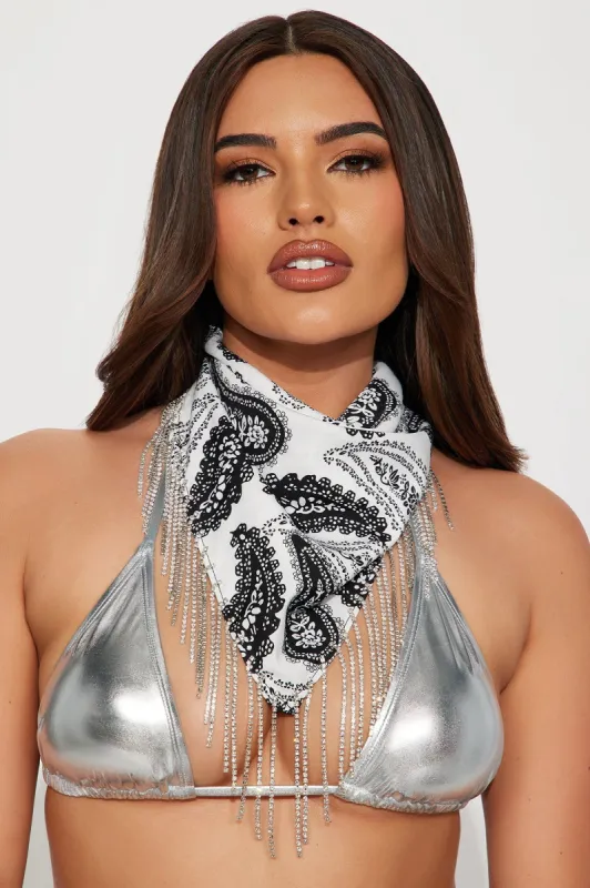 Southern Charm Bandana - White/Black sold by Fashion Nova