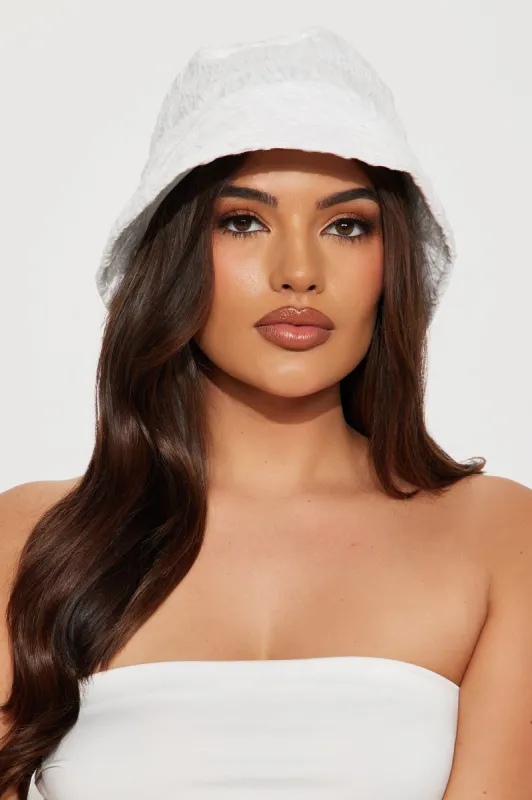 Enticing Me Bucket Hat - White sold by Fashion Nova