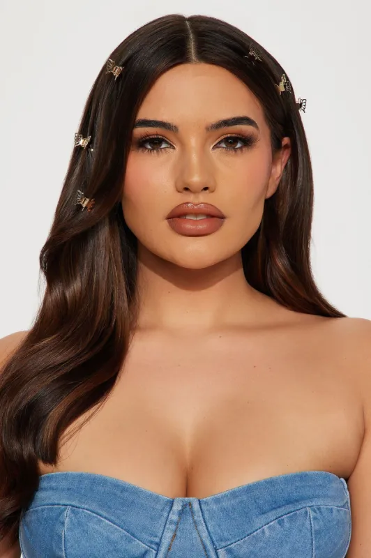 Butterfly Wings Hair Clip Set - Gold sold by Fashion Nova