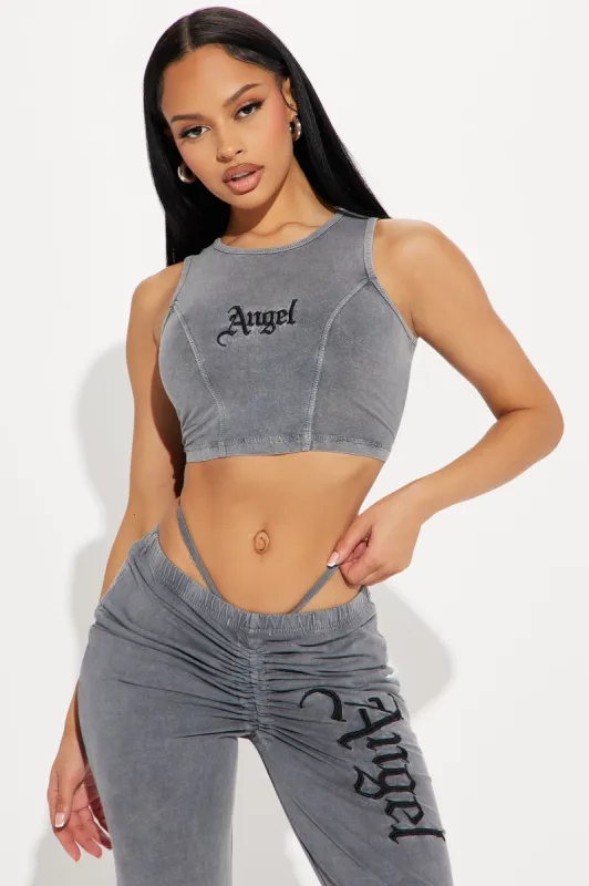 Fiery Angel Washed Tee - Grey/combo made by Fashion Nova