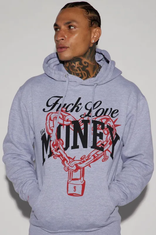 Fuck Love Get Money Hoodie - Heather Grey sold by Fashion Nova