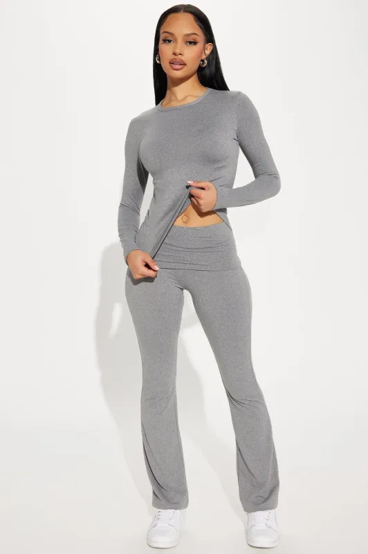 Chill Together PJ Pant Set - Heather Grey sold by Fashion Nova
